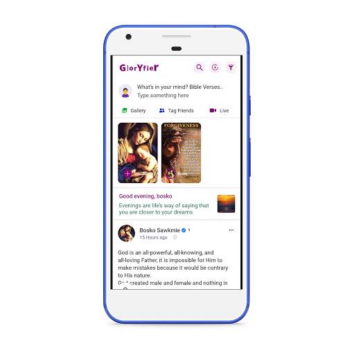 Gloryfier - Christian Social Media, Blog & Forum screenshot 1