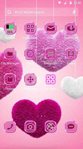 Sweetheart-APUS Launcher theme screenshot 2
