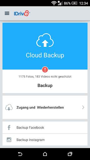 IDrive Online Backup screenshot 1