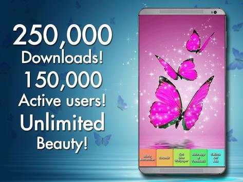 Pink Butterfly Live Wallpaper 4 تصوير الشاشة