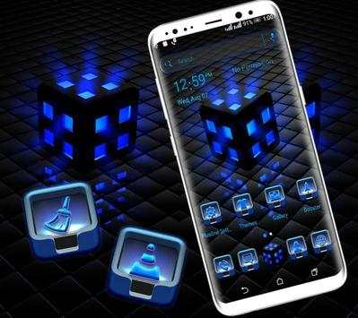 Blue Lighting Cube Launcher Theme screenshot 3