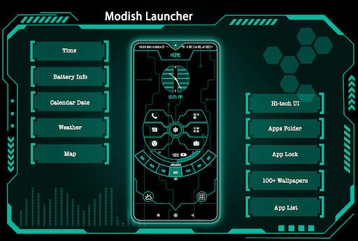 Modish Launcher - App lock, Hide App, HD wallpaper screenshot 1