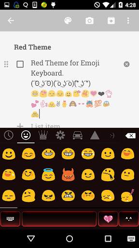 Red Love Emoji Keyboard Theme screenshot 2