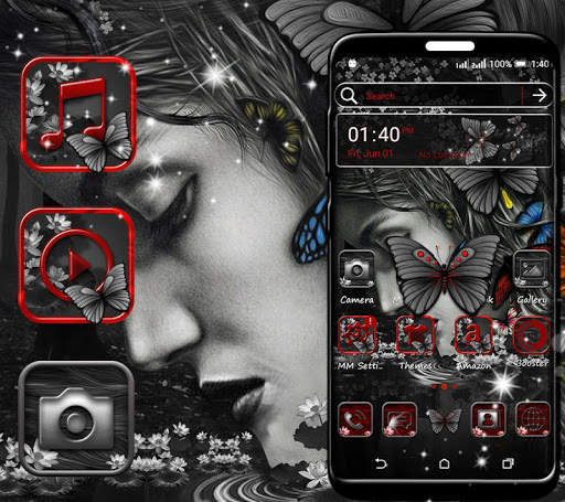 Abstract Girl Launcher Theme screenshot 1