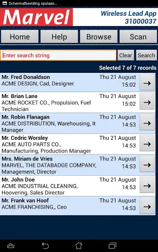 Marvel LeadScanner screenshot 2