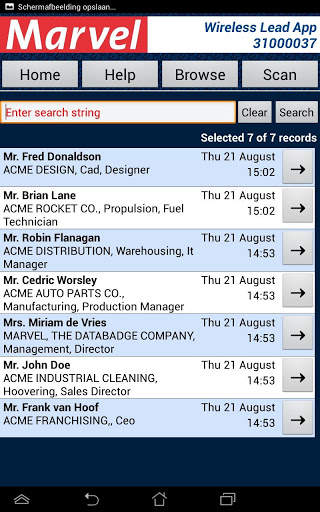 Marvel LeadScanner screenshot 2