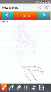 how to draw The Little Mermaid screenshot 2