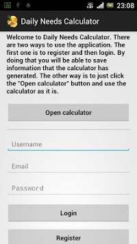 Daily Needs Calculator screenshot 2