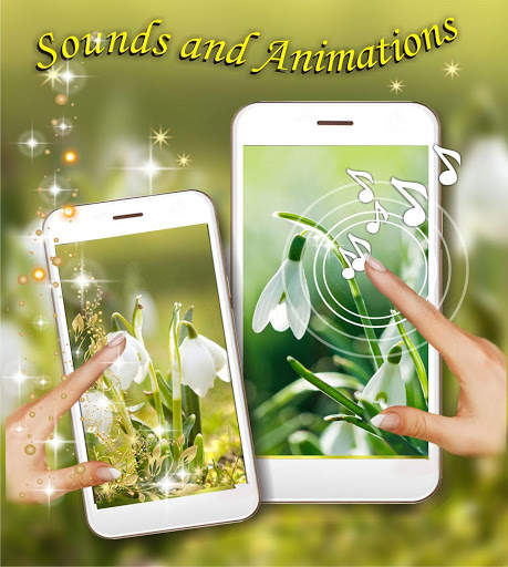 Snowdrops Spring live wallpapar screenshot 2