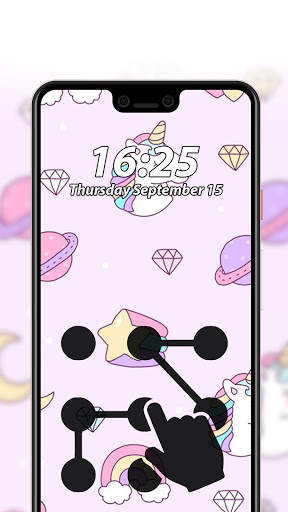 Unicorn Pattern Lock Screen 🔒 screenshot 3