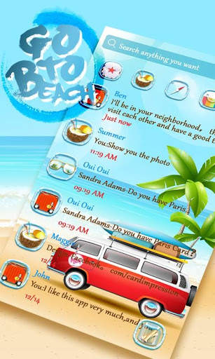 GO SMS GO TO BEACH THEME screenshot 1