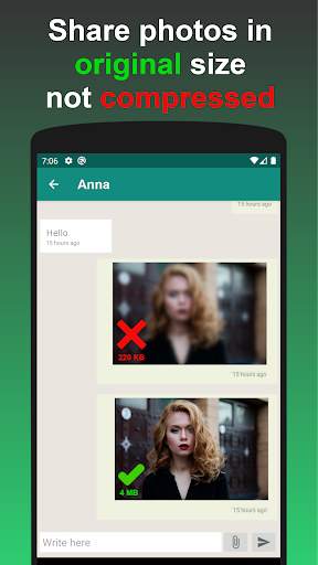 Photo Messenger - send 4K photo in high resolution screenshot 1