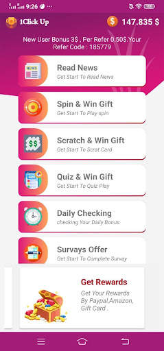 1Click Up Rewards and Free Gift Cards screenshot 2