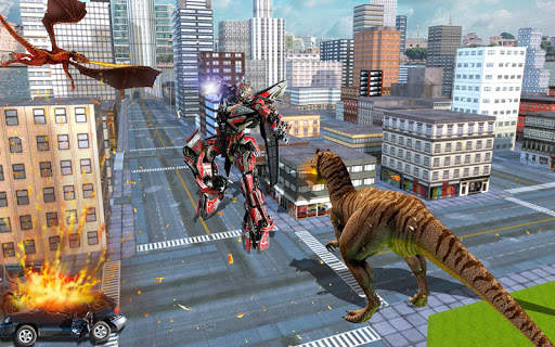 Red Robots Ranger Dino Shoot 21- Dinosaur lite 21 screenshot 3