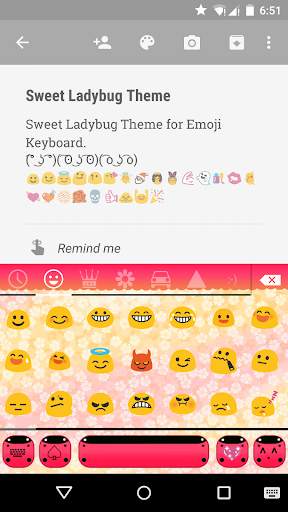 Sweet Ladybug Emoji Keyboard स्क्रीनशॉट 2