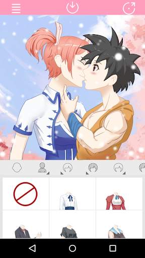 Anime Avatar Maker: Kissing Couple 1 تصوير الشاشة