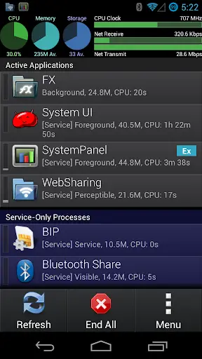 SystemPanelLite Task Manager screenshot 1