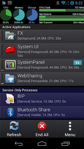 SystemPanelLite Task Manager 1 تصوير الشاشة