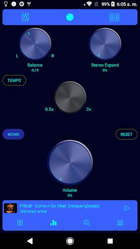 Poweramp v3 skin blue carbon screenshot 6