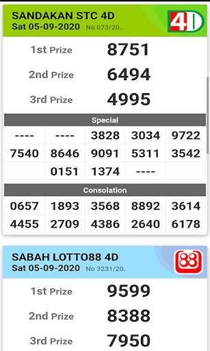 Live 4D Results screenshot 3