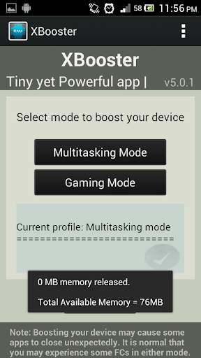 XBooster *ROOT* screenshot 1