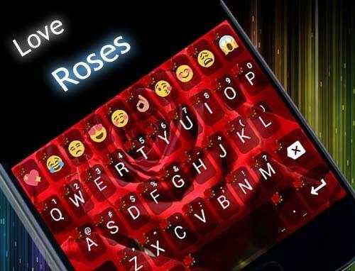 Love Rose Emoji Keyboard Theme screenshot 6