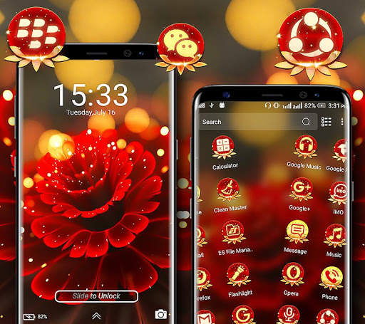 Rose Flower Glare Launcher Theme screenshot 4