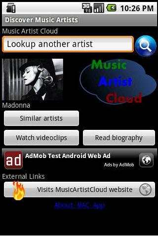 Music Artist Cloud App screenshot 1