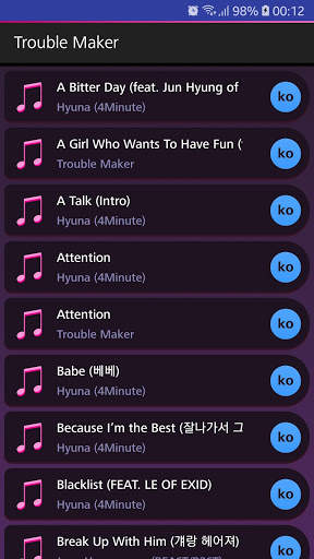 Lyrics for Trouble Maker screenshot 1