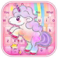 Pink Cute Glitter Unicorn Keyboard logo