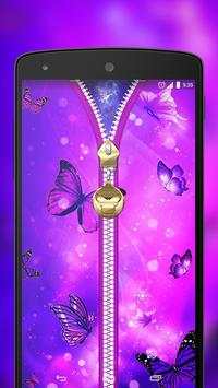 Butterfly Zipper Lock Screen screenshot 2