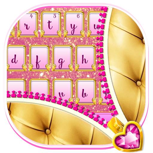 Pink Gold Zipper Keyboard 10001002