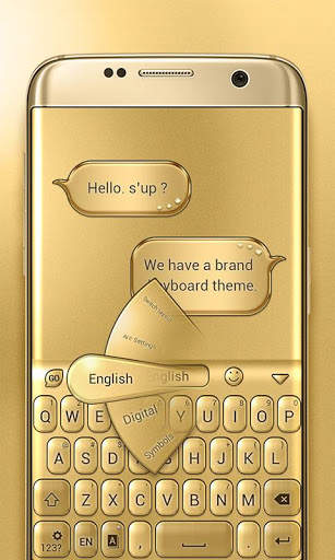 3D Gold 2018 GO Keyboard Theme स्क्रीनशॉट 2