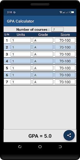 GPA Calculator screenshot 1
