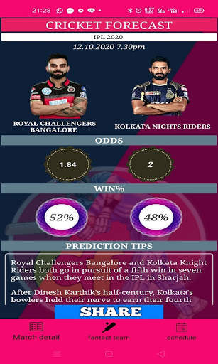 Cricket Forecast PRO screenshot 2