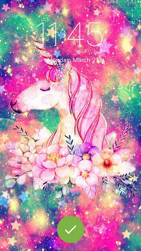 Unicorn Galaxy Wallpaper Girls Screenlock screenshot 1