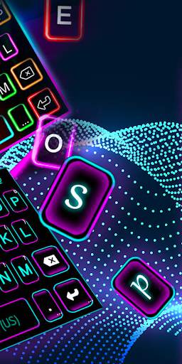 RGB Neon HD Keyboard Background screenshot 2