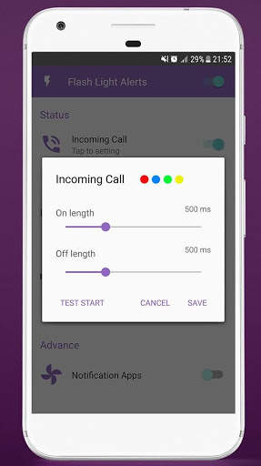 Lanterna colorida do telefone Color Call Flash led screenshot 3