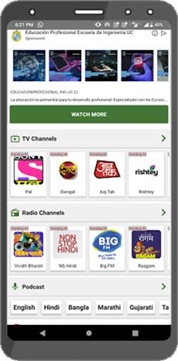 DTH Live TV - DD TV & Radio - Sports, Cricket tv screenshot 1