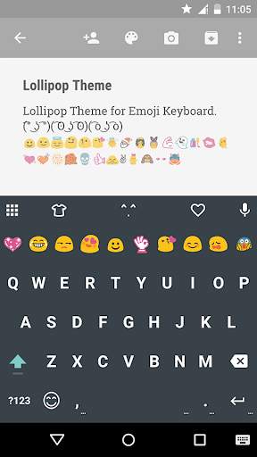 Material Dark Emoji Keyboard स्क्रीनशॉट 1