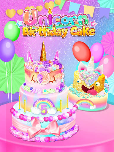 Unicorn Birthday Cake - Happy Birthday 1 تصوير الشاشة