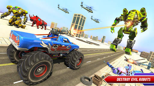 Monster Truck Robot Wars Games Rhino Robot Game screenshot 2