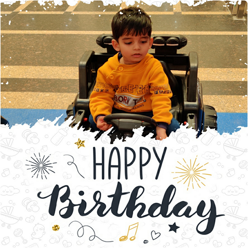 Birthday photo frame with name icon