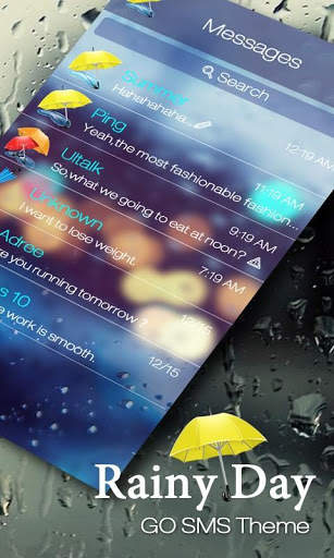 GO SMS PRO RAINY DAY THEME скриншот 1