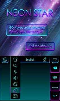 Neon Star Emoji Keyboard Theme screenshot 5