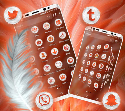 Orange Feather Launcher Theme screenshot 5