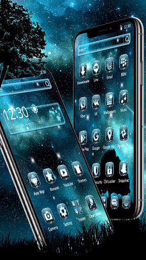 Blue Star Night Theme screenshot 2