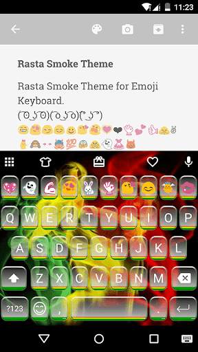 Rasta Smoke Emoji Keyboard स्क्रीनशॉट 1