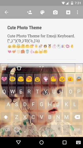 Cute Photo Emoji Keyboard Skin screenshot 1