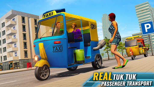 Flying Tuk Tuk Taxi Simulator: Free Driving Games screenshot 1